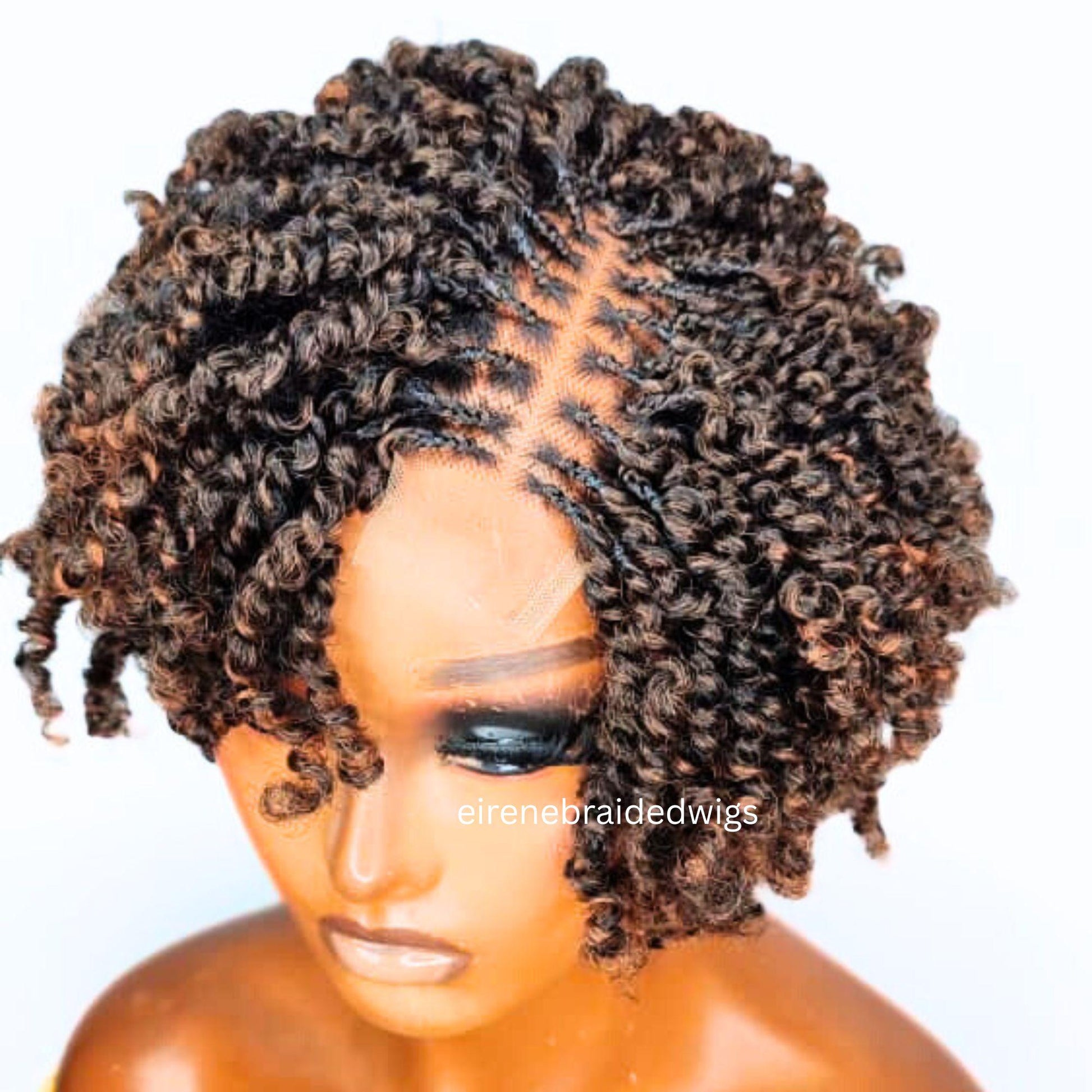 Ombre SpringTwist Braided Wigs for Black Women – Lightweight Lace Front Bob Wig – product image 2