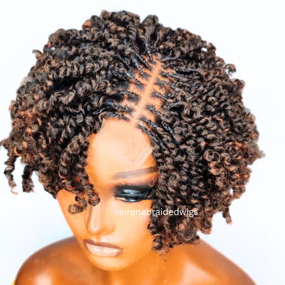 Ombre SpringTwist Braided Wigs for Black Women – Lightweight Lace Front Bob Wig – product image 2