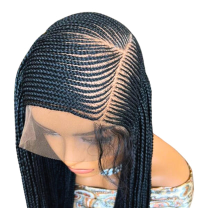 Full Lace Cornrow Braided Wigs for Black Women – Fulani Braid Wig – Ghana Weave Crochet – product image 3