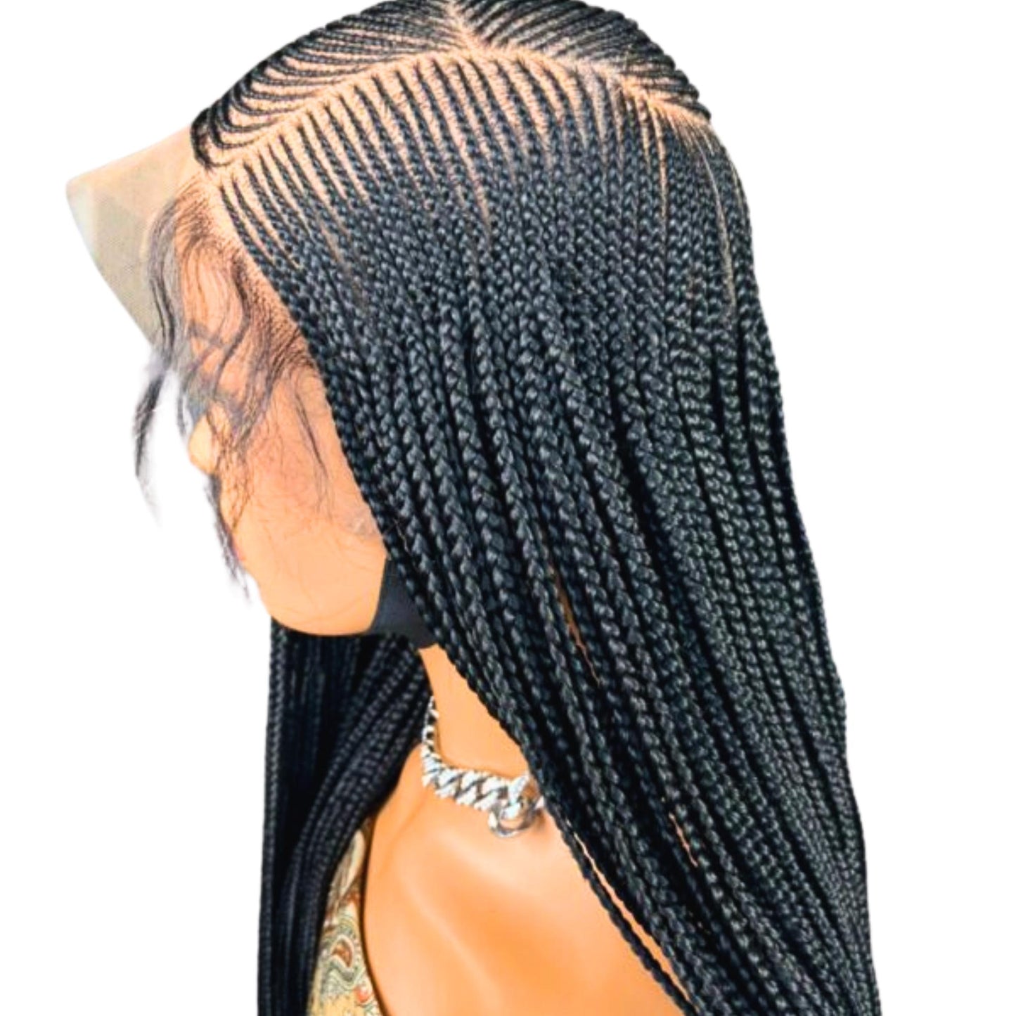 Full Lace Cornrow Braided Wigs for Black Women – Fulani Braid Wig – Ghana Weave Crochet – product image 7