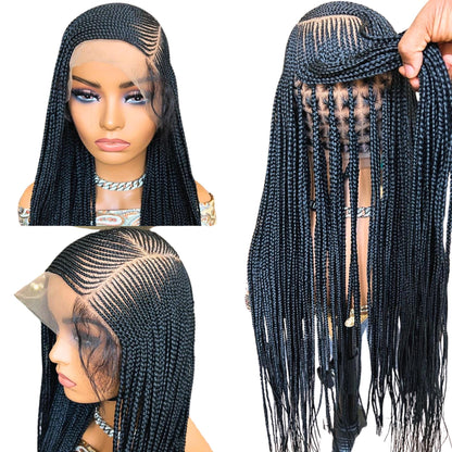 Full Lace Cornrow Braided Wigs for Black Women – Fulani Braid Wig – Ghana Weave Crochet – product image 1