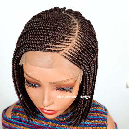 Braided Wigs for Black Women Bob Braids Wig – Short Brown Cornrow Wig – product image 7