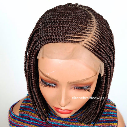 Braided Wigs for Black Women Bob Braids Wig – Short Brown Cornrow Wig – product image 8