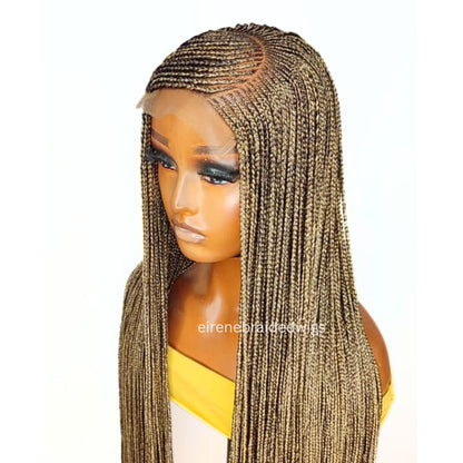 Braided Wigs for Black Women Fulani Braided Wig – Ghana Weave – Cornrow C-Cut – Lace Frontal – product image 1