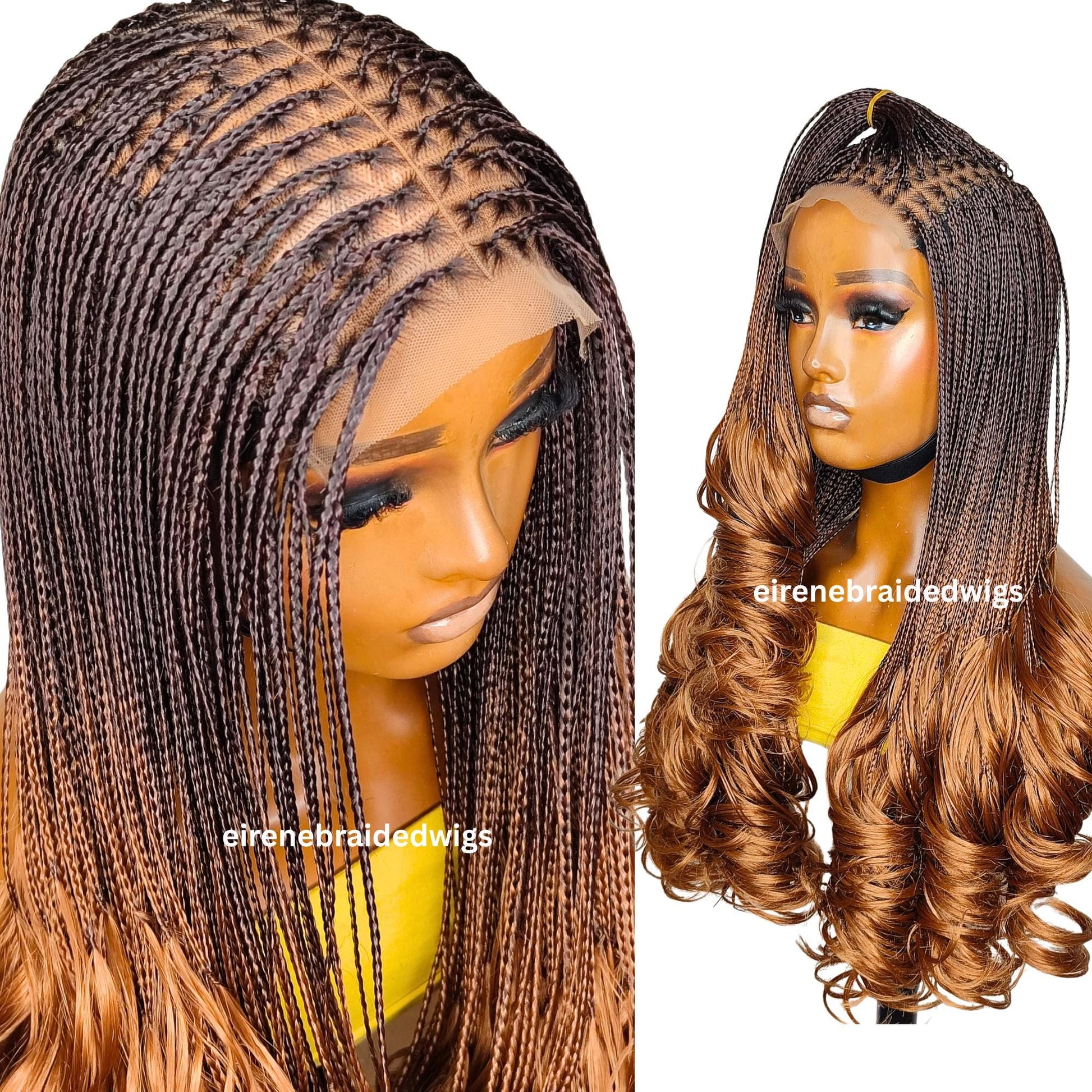 Braided Wigs for Black Women 28" Spanish Curls Braided Wig – Human Hair Lace Front – product image 1