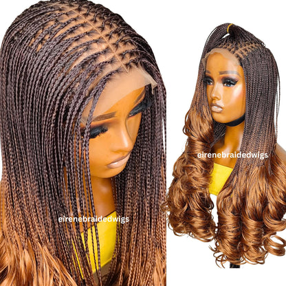 Braided Wigs for Black Women 28" Spanish Curls Braided Wig – Human Hair Lace Front – product image 1