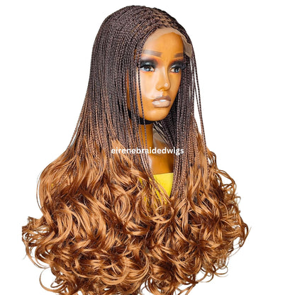 Braided Wigs for Black Women 28" Spanish Curls Braided Wig – Human Hair Lace Front – product image 8
