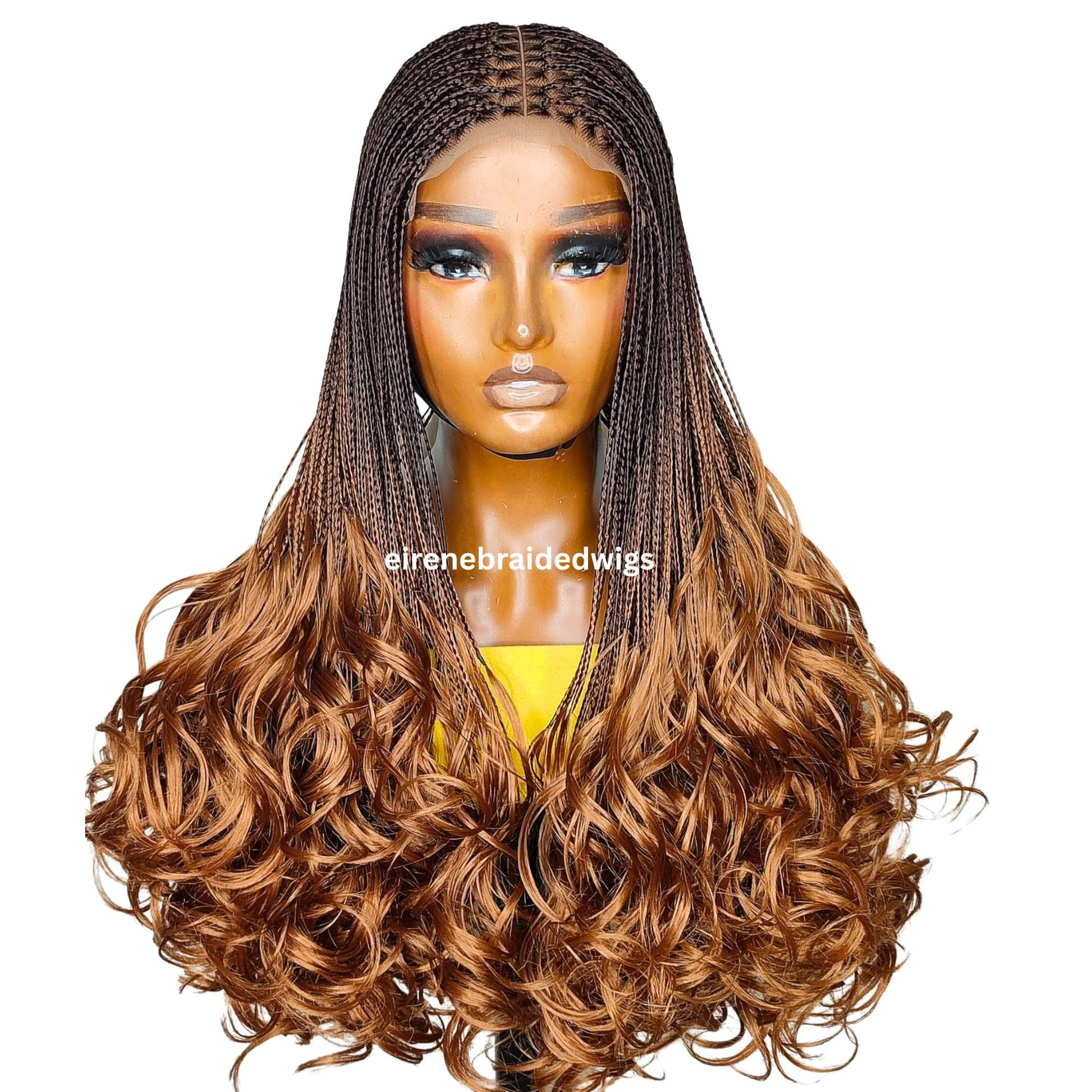 Braided Wigs for Black Women 28" Spanish Curls Braided Wig – Human Hair Lace Front – product image 9
