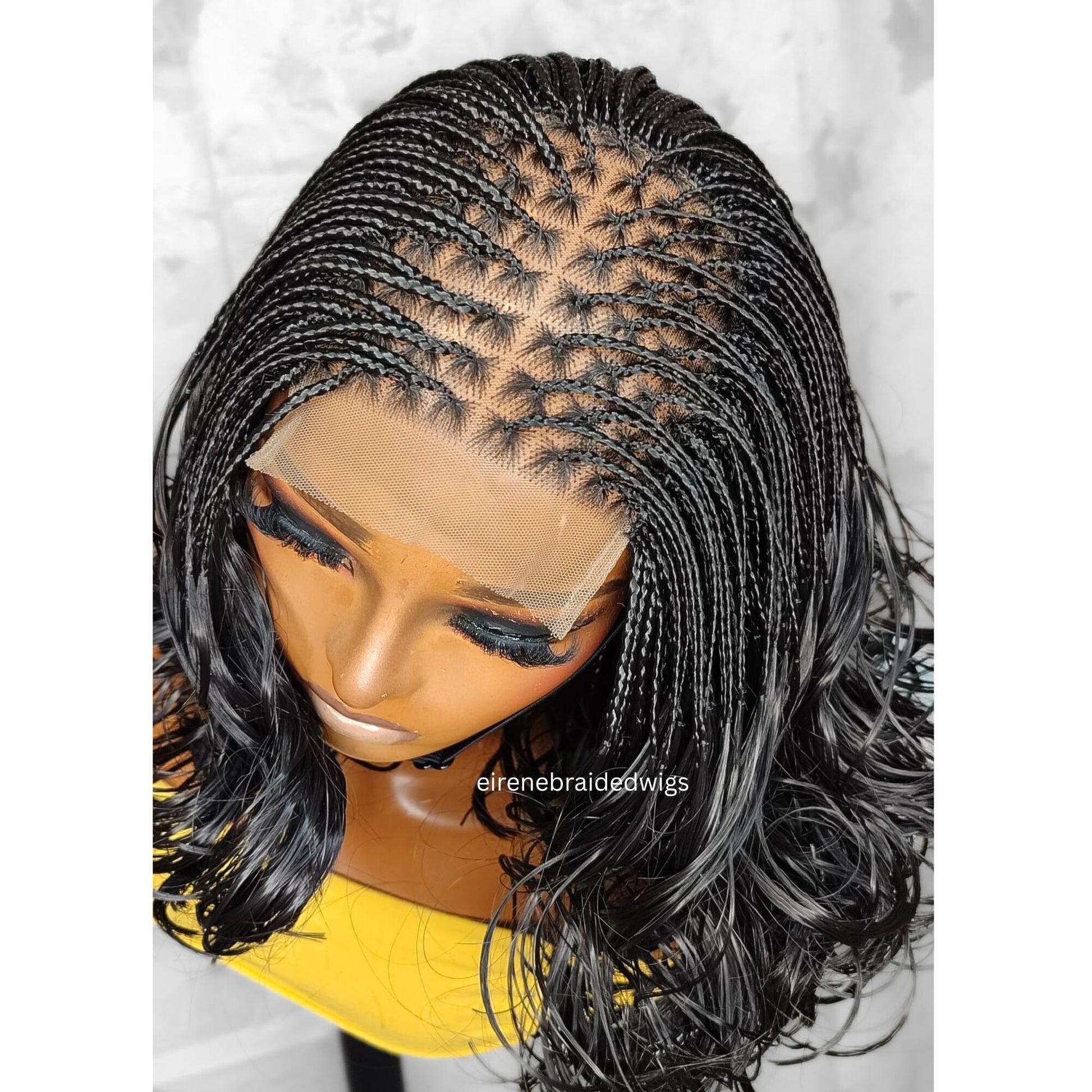 Braided Wigs for Black Women 16in Knotless Spanish Curls Braided Wig – Lace Frontal Box Bob Braids – product image 3