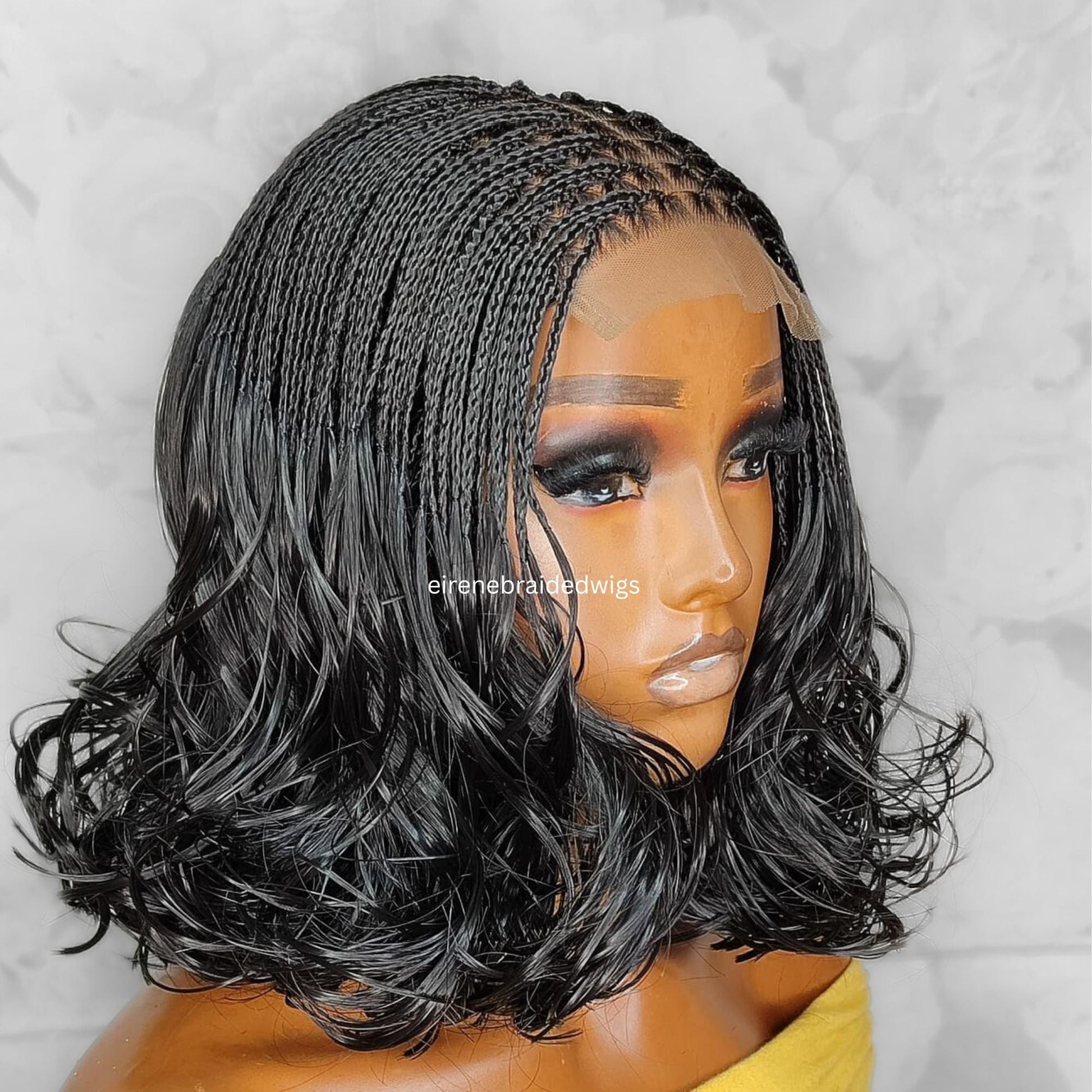 Braided Wigs for Black Women 16in Knotless Spanish Curls Braided Wig – Lace Frontal Box Bob Braids – product image 2