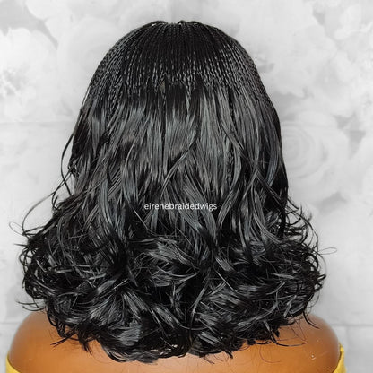 Braided Wigs for Black Women 16in Knotless Spanish Curls Braided Wig – Lace Frontal Box Bob Braids – product image 5