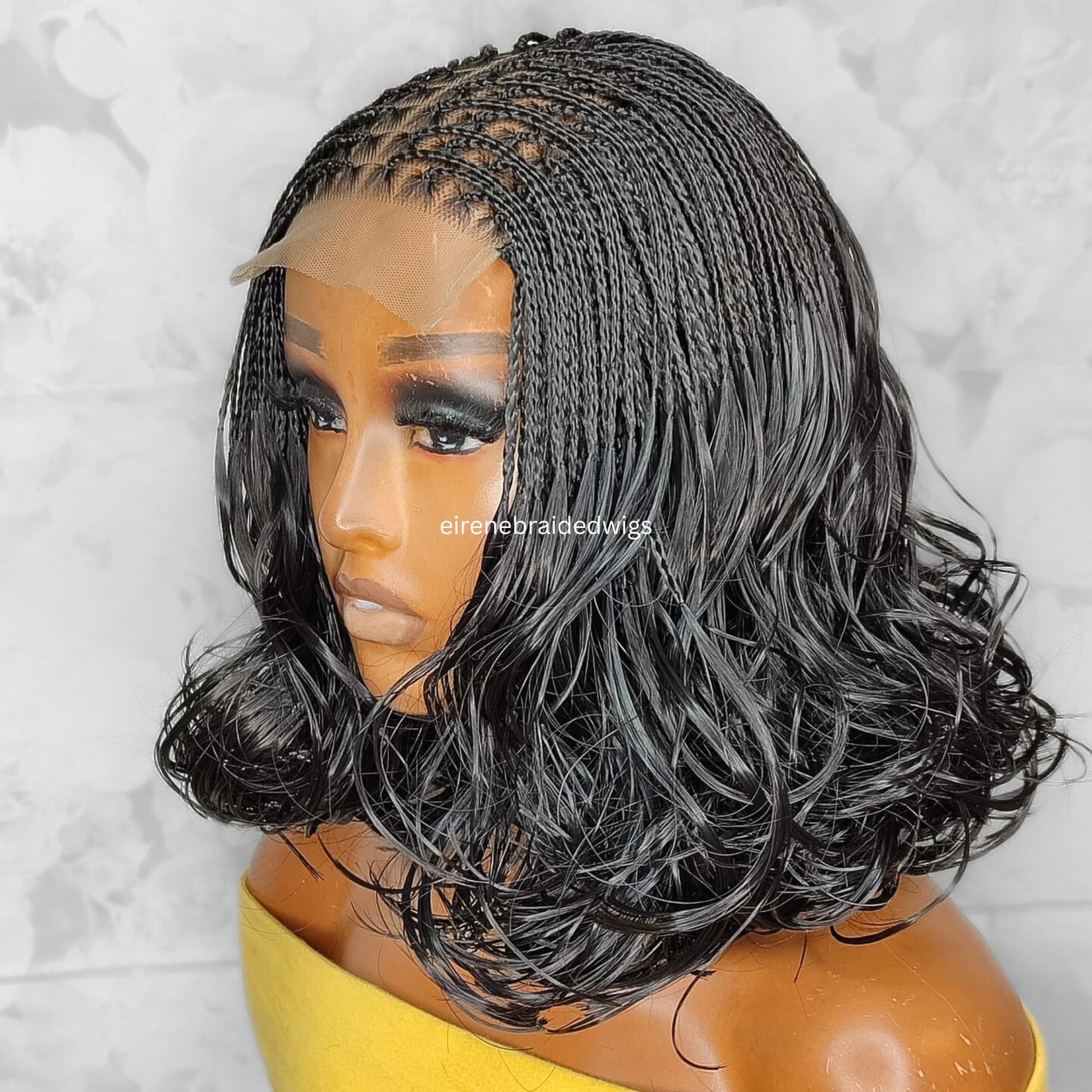 Braided Wigs for Black Women 16in Knotless Spanish Curls Braided Wig – Lace Frontal Box Bob Braids – product image 4