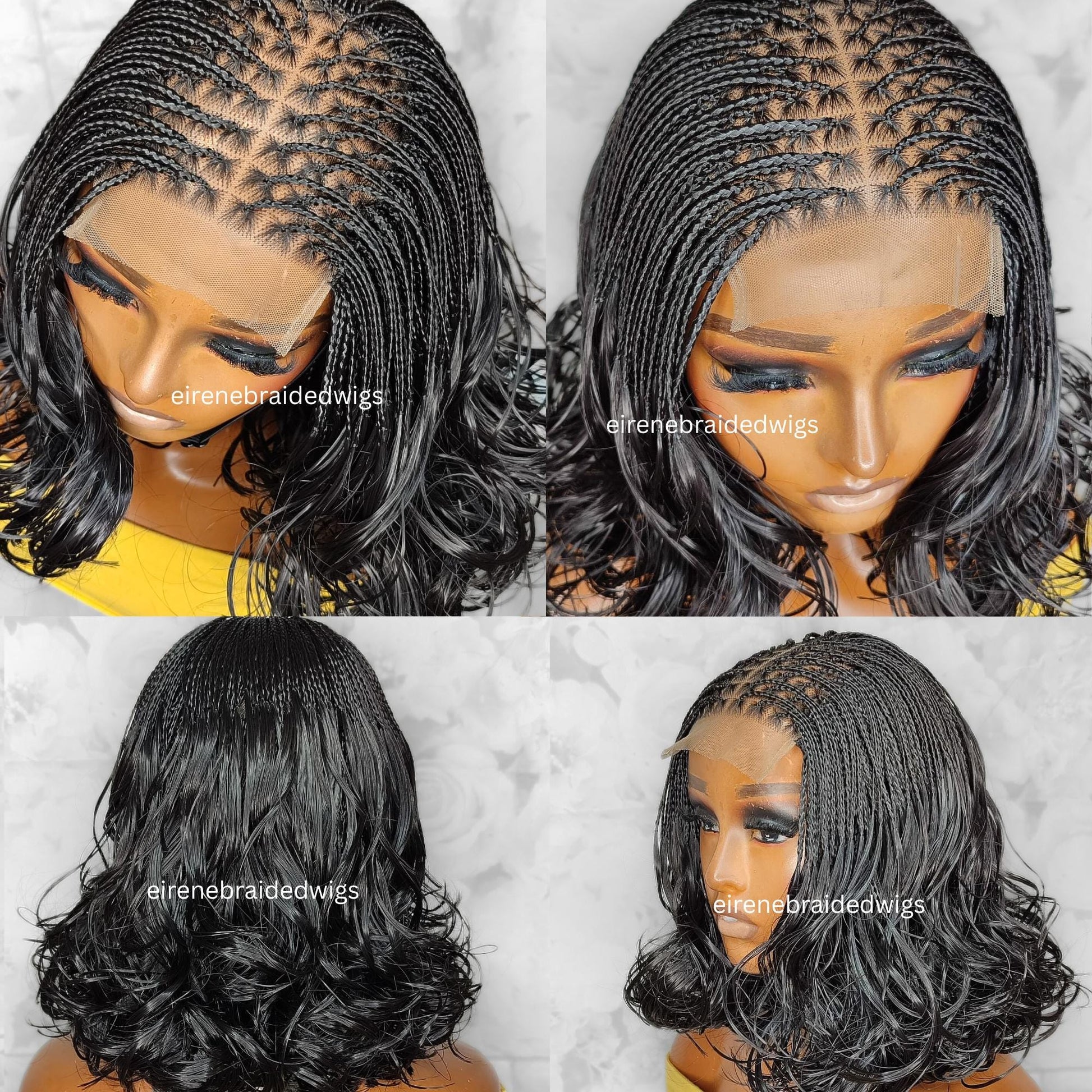 Braided Wigs for Black Women 16in Knotless Spanish Curls Braided Wig – Lace Frontal Box Bob Braids – product image 6