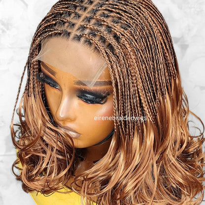 Braided Wigs for Black Women 16in Knotless Spanish Curls Braided Wig – Lace Frontal Box Bob Braids – product image 7