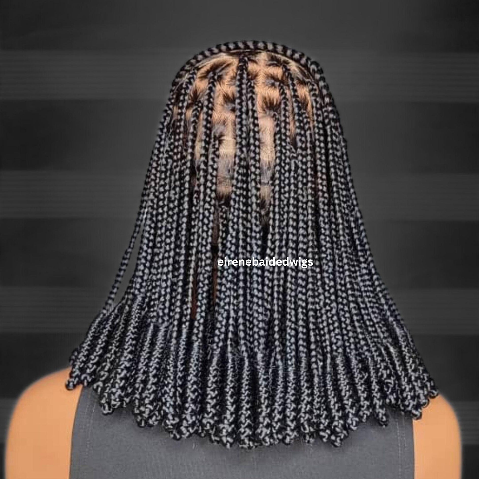 Bantu Knots Short Bob Cornrow Braided Wigs for Black Women – Fulani Ghana Weaving Lace Frontal 14inch wig – product image 6