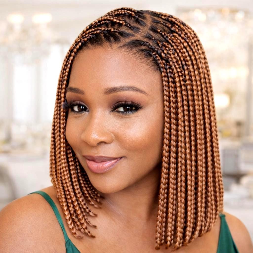 Braided Wigs for Black Women Box Braids Bob Wig – 10 Inch Lace Frontal Wig – product image 1
