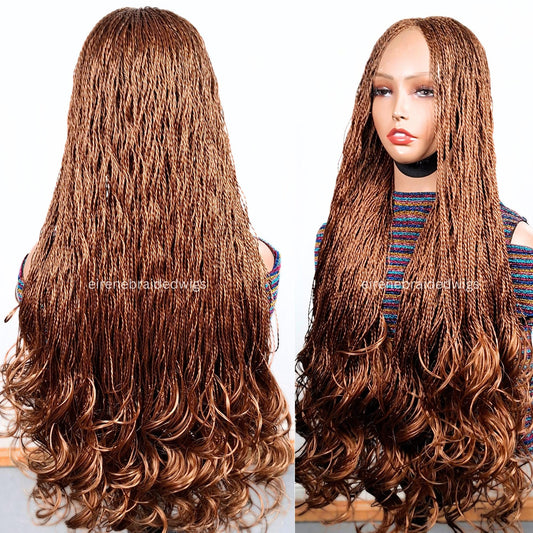 Braided Wigs for Black Women 30 Inch Micro Twist Braided Wig – Boho Goddess Locks – 2x4 Lace – product image 1