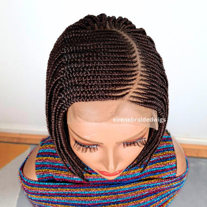 Braided Wigs for Black Women Bob Braids Wig – Short Brown Cornrow Wig – product image 10