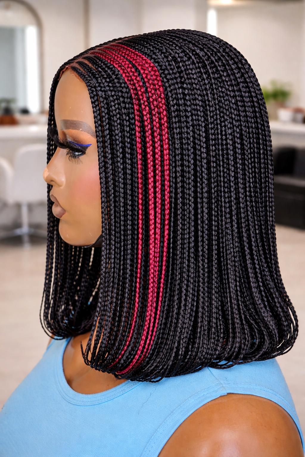Braided Wigs for Black Women Short Bob Braid Wig – Black Women's Lace Front Wig – product image 8