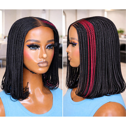 Braided Wigs for Black Women Short Bob Braid Wig – Black Women's Lace Front Wig – product image 1