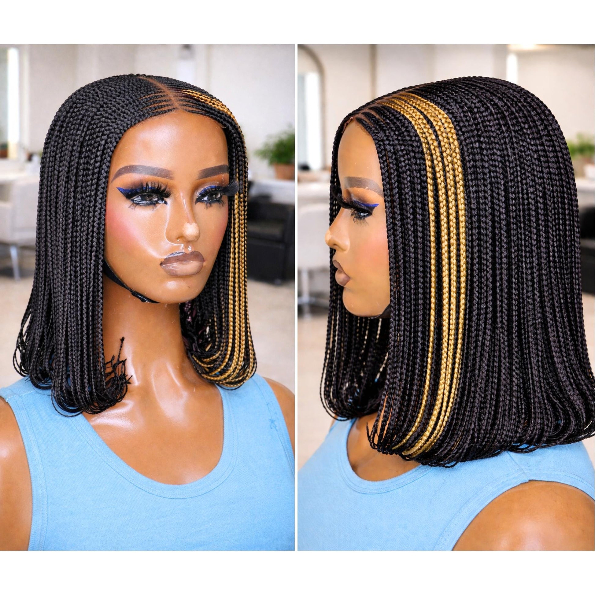 Braided Wigs for Black Women Short Bob Braid Wig – Black Women's Lace Front Wig – product image 2