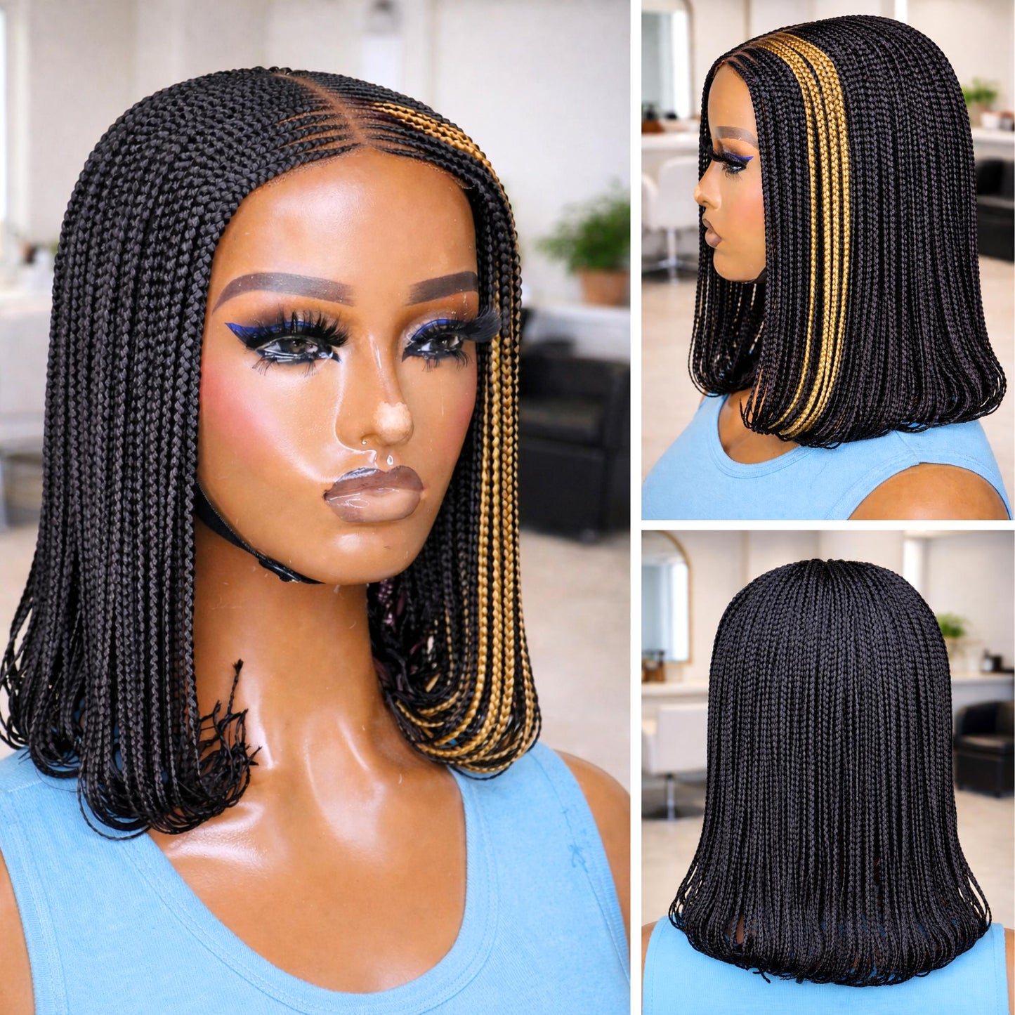 Braided Wigs for Black Women Short Bob Braid Wig – Black Women's Lace Front Wig – product image 4