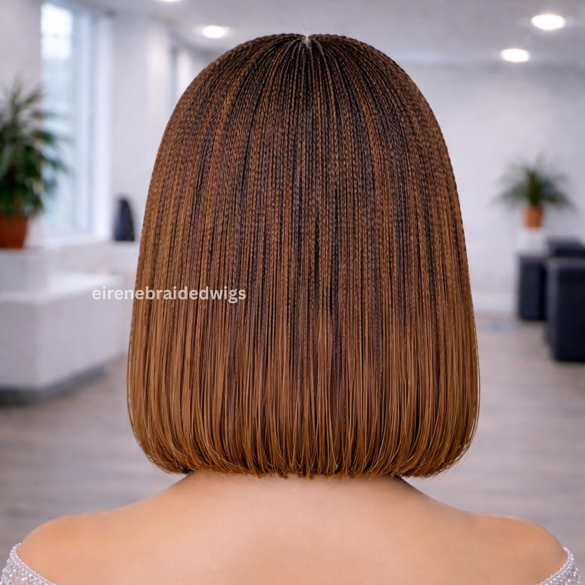 Braided Wigs for Black Women Micro Twist Braid Wig – 2x4 Lace Closure – 12 inch Human Hair Bob – product image 4