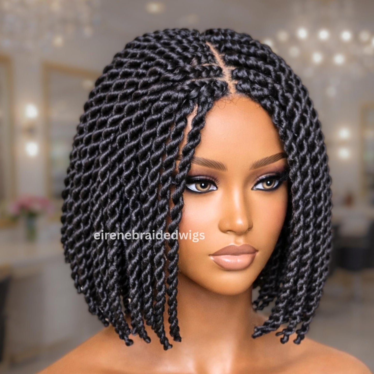 Braided Wigs for Black Women Short Bob Braided Wig – Black Women's Lace Front Wig – product image 4