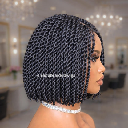 Braided Wigs for Black Women Short Bob Braided Wig – Black Women's Lace Front Wig – product image 2