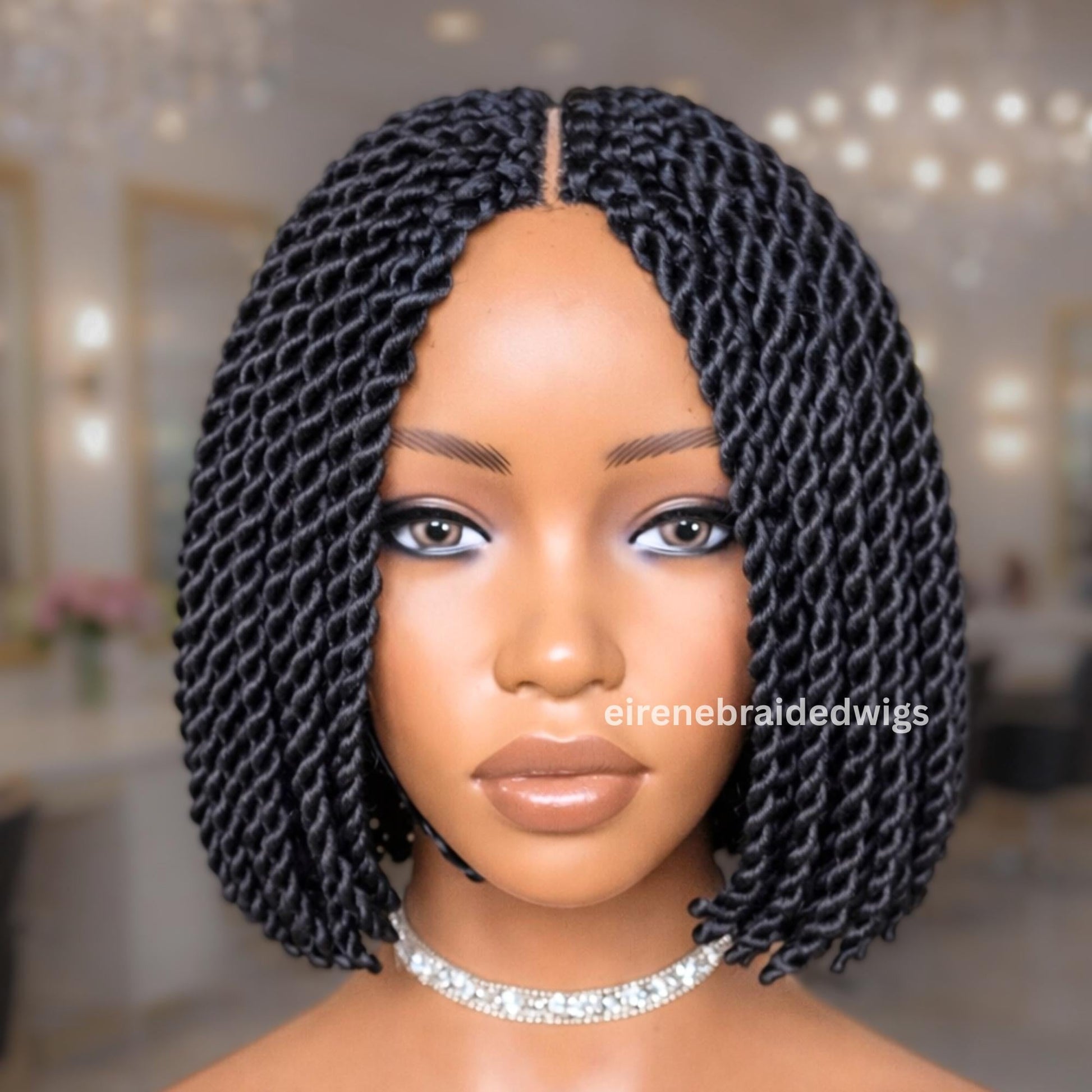 Braided Wigs for Black Women Short Bob Braided Wig – Black Women's Lace Front Wig – product image 1