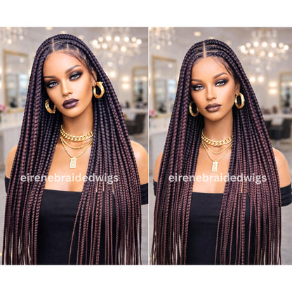 Braided Wigs for Black Women Knotless Braided Wig – Jumbo Box Braids – Baby Hair – Full Lace – 40in – product image 3