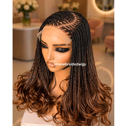 Braided Wigs for Black Women Spanish Curls Braided Wig – Nano Twist Human Hair Lace Front – product image 3