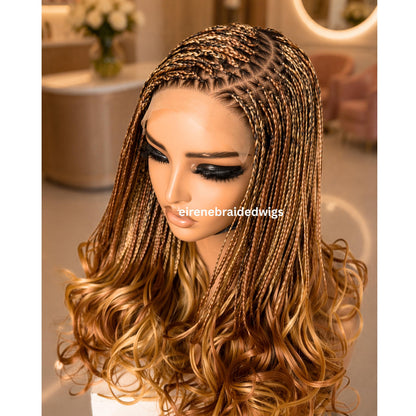 Braided Wigs for Black Women Spanish Curls Braided Wig – Nano Twist Human Hair Lace Front – product image 3