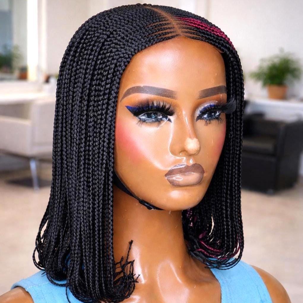 Braided Wigs for Black Women Short Bob Braid Wig – Black Women's Lace Front Wig – product image 4