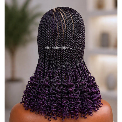 Curly Full Lace Braids Wig – Cornrow Wig – Baby Hair Lace Front Box Braided Wig – Human Hair Weave Wig – Passion Twist Micro Twist – product image 6