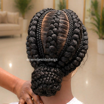 Cornrow Braided Wigs for Black Women – Full Lace All Back Lightweight Cornrow Human Hair Wig – product image 8