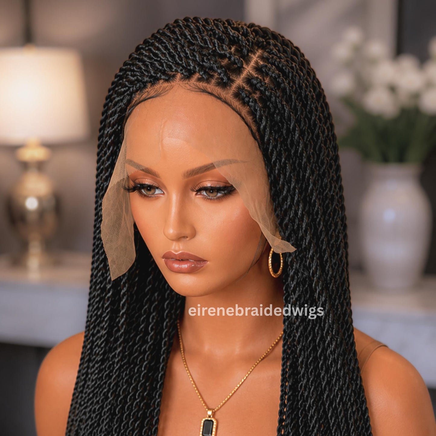 24inch Box Braided Wigs for Black Women – Lace-Front Twist Braids – product image 2