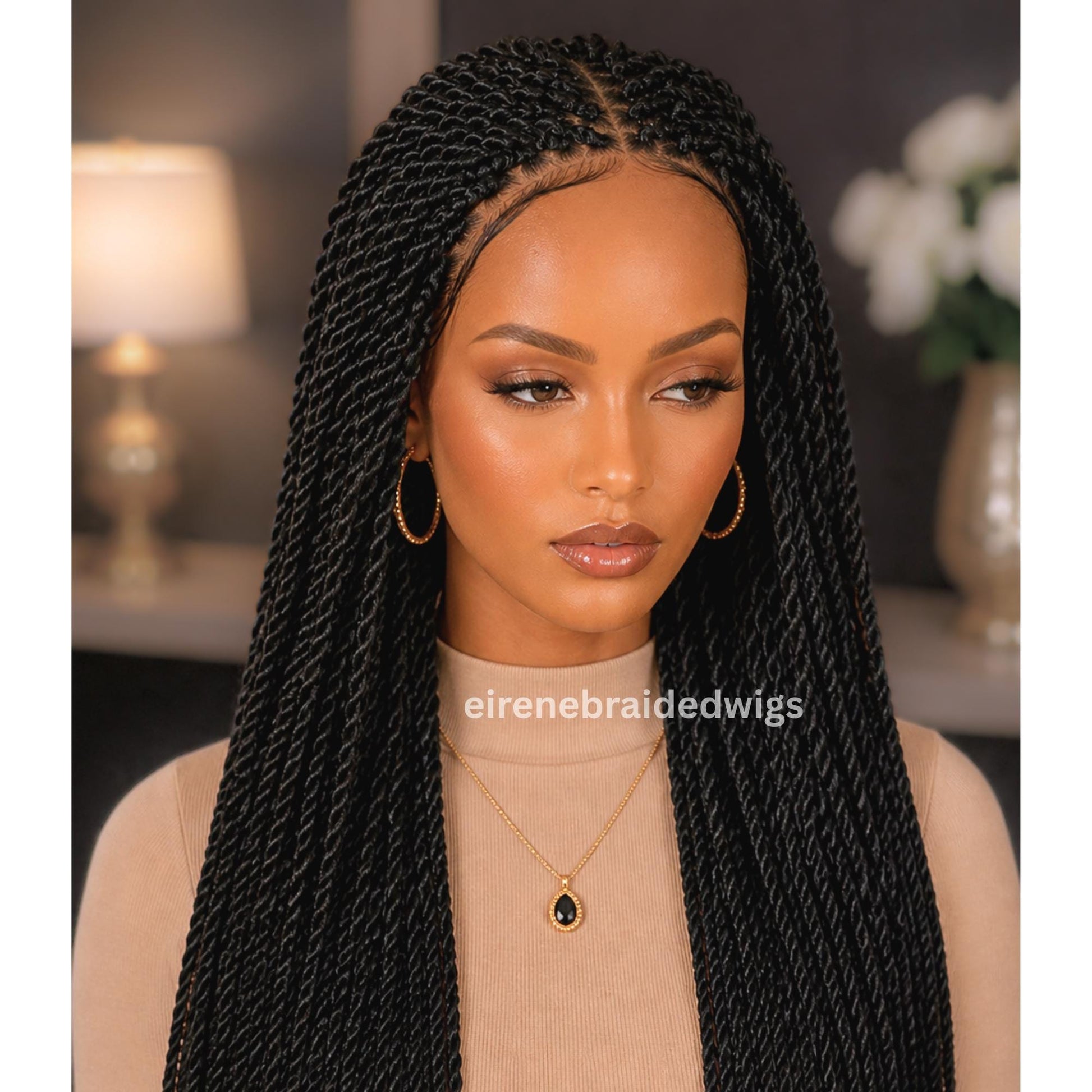 24inch Box Braided Wigs for Black Women – Lace-Front Twist Braids – product image 7