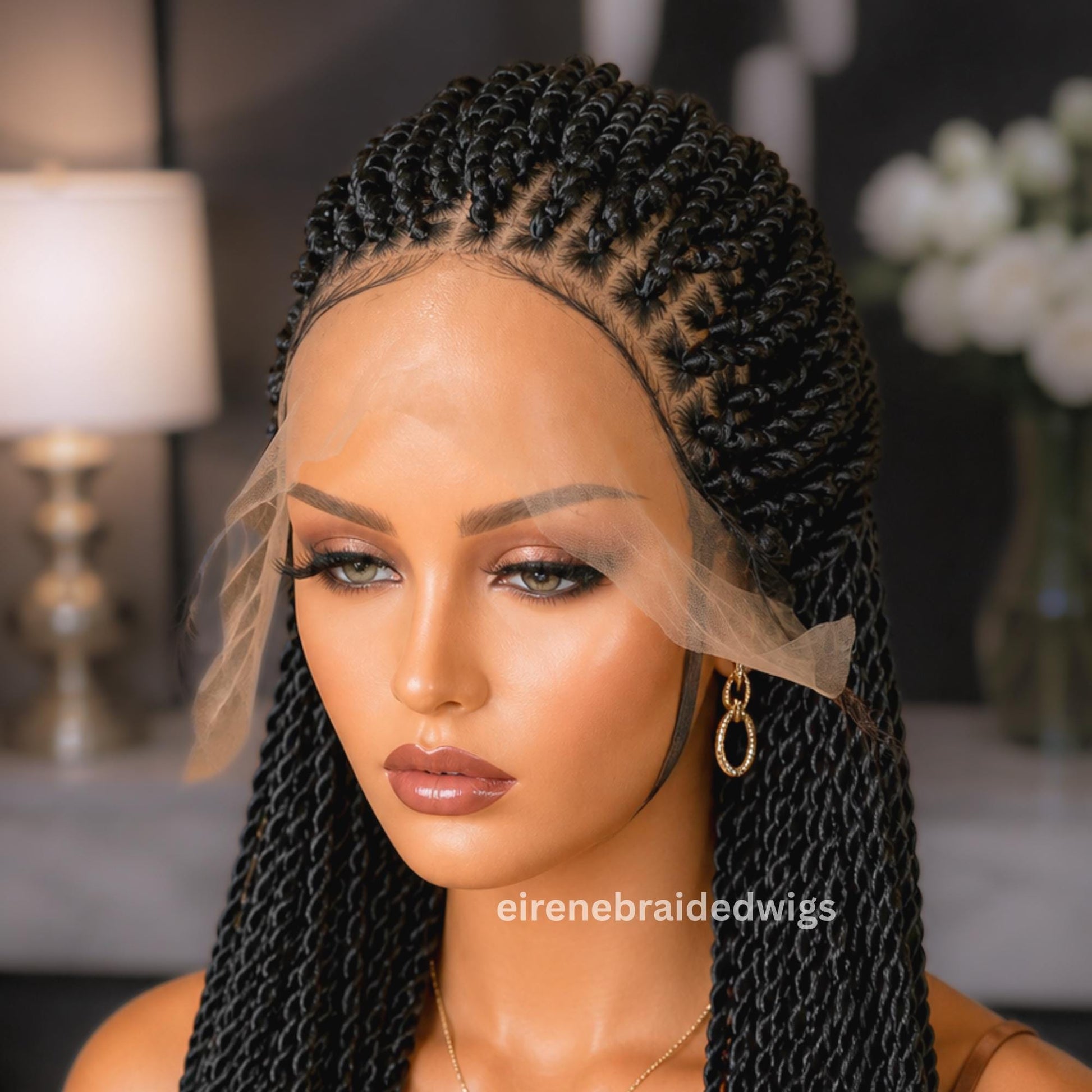 24inch Box Braided Wigs for Black Women – Lace-Front Twist Braids – product image 5