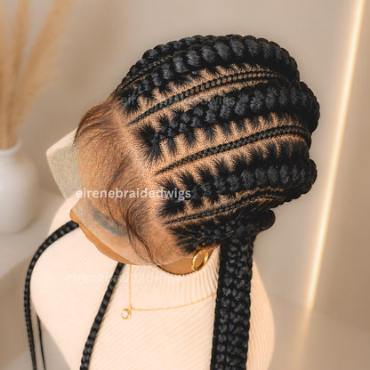 Braided Wigs for Black Women Full Lace Feed-in Cornrow Braided Wig – 30 inch African Tribal Braids – product image 5