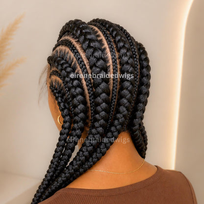 Braided Wigs for Black Women Full Lace Feed-in Cornrow Braided Wig – 30 inch African Tribal Braids – product image 6