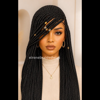 Braided Wigs for Black Women Fulani Braided Wig – Ghana Weave – Cornrow C-Cut – Lace Frontal – product image 4