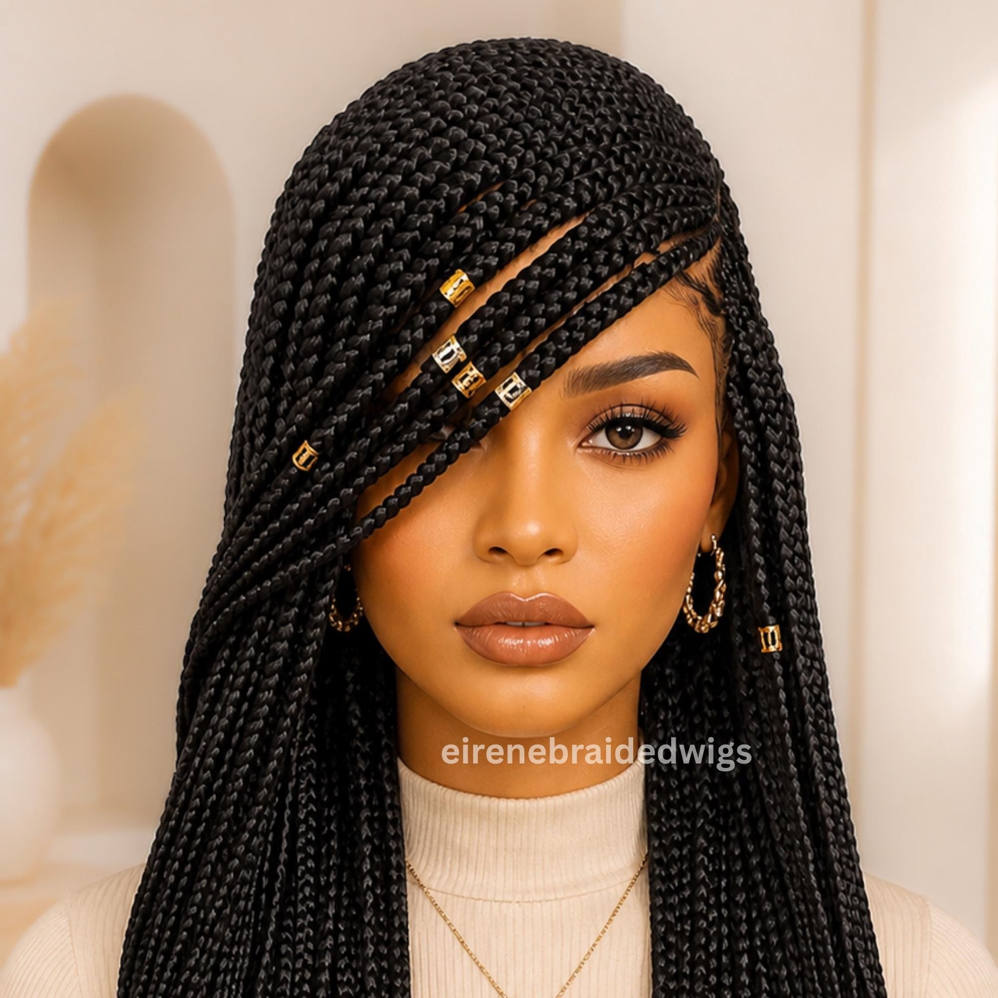Braided Wigs for Black Women Fulani Braided Wig – Ghana Weave – Cornrow C-Cut – Lace Frontal – product image 3
