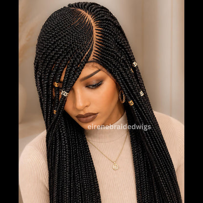 Braided Wigs for Black Women Fulani Braided Wig – Ghana Weave – Cornrow C-Cut – Lace Frontal – product image 2