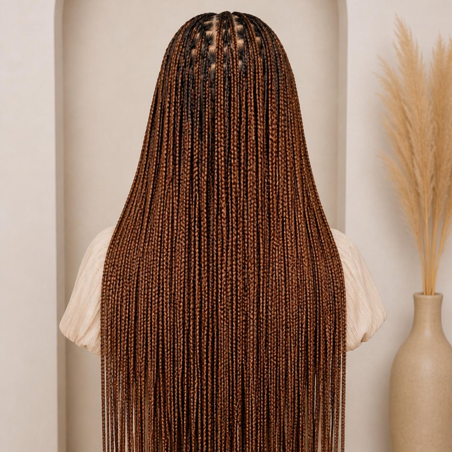 Braided Wigs for Black Women Knotless Box Braided Wig – Long Blonde Boho Goddess Locs – Full Lace – product image 7