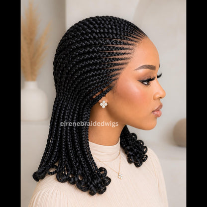 Braided Wigs for Black Women 16in Lace Frontal Cornrow Braided Wig – Ghana Weave – product image 2