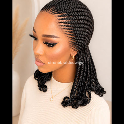 Braided Wigs for Black Women 16in Lace Frontal Cornrow Braided Wig – Ghana Weave – product image 4