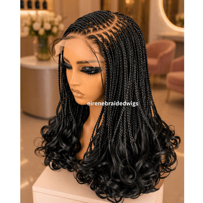 Braided Wigs for Black Women Spanish Curls Braided Wig – Nano Twist Human Hair Lace Front – product image 4
