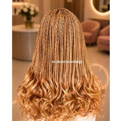 Braided Wigs for Black Women Spanish Curls Braided Wig – Nano Twist Human Hair Lace Front – product image 1