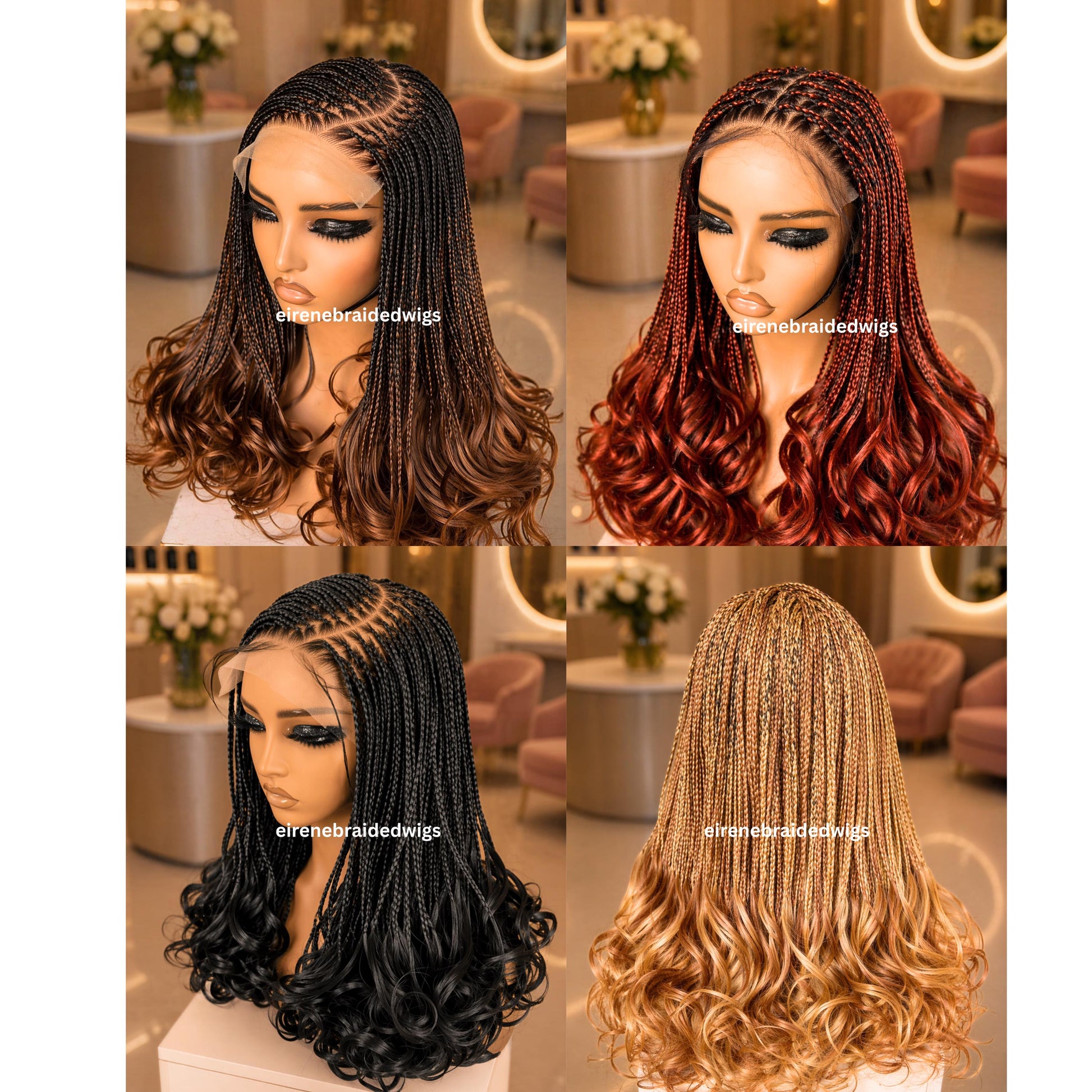 Braided Wigs for Black Women Spanish Curls Braided Wig – Nano Twist Human Hair Lace Front – product image 6